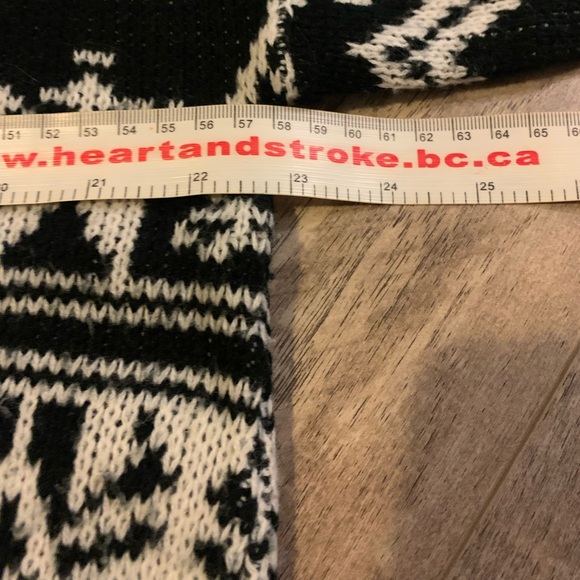 VINTAGE black white grandpa style knit sweater size medium perspective brand - Picture 6 of 9